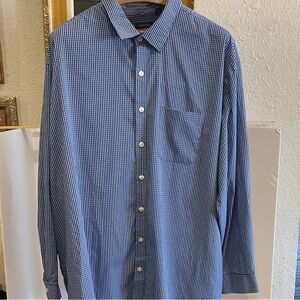 Van Heusen Blue Gingham Button Down Shirt